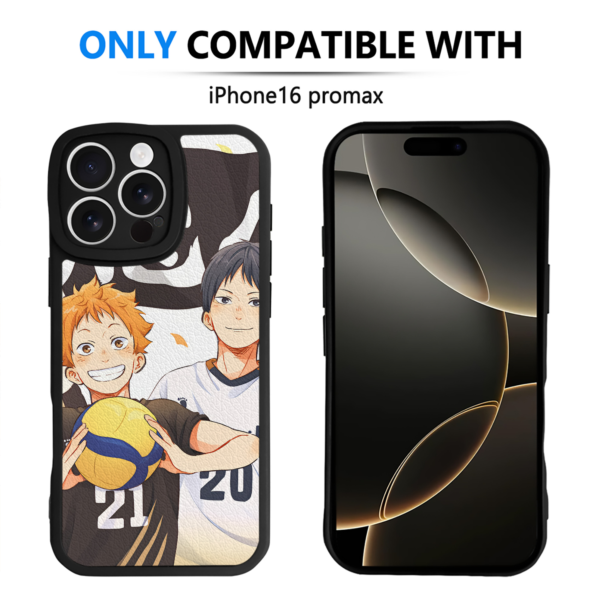 （画像用） ハイキュー!! Haikyu!! 【iPhone 16シリーズ対応】シリコンスマホケース（レザー調） 材質：シリコン